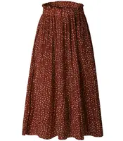 

Ecowalson 2019 Summer Casual Chiffon Print Pockets High Waist Pleated Maxi Skirt Womens Long Skirts For Women