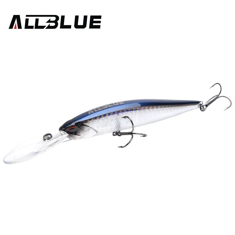 

AllBlue New Suspend Fishing Lures 10cm 15.8g Wobbler Minnow Depth 2-3m Bass Pike Bait Pesca With MUSTAD Hooks, 8colors