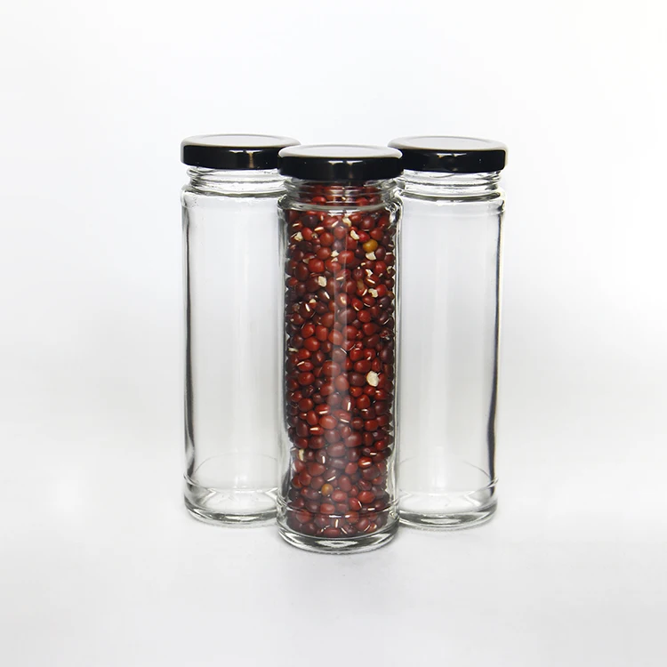 Slim And Tall Straight Round Shape Small 5oz 150ml Spice Glass Jar