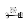 Surgical Steel Earrings Titanium Black Plated Cubic Zirconia Earring Stud
