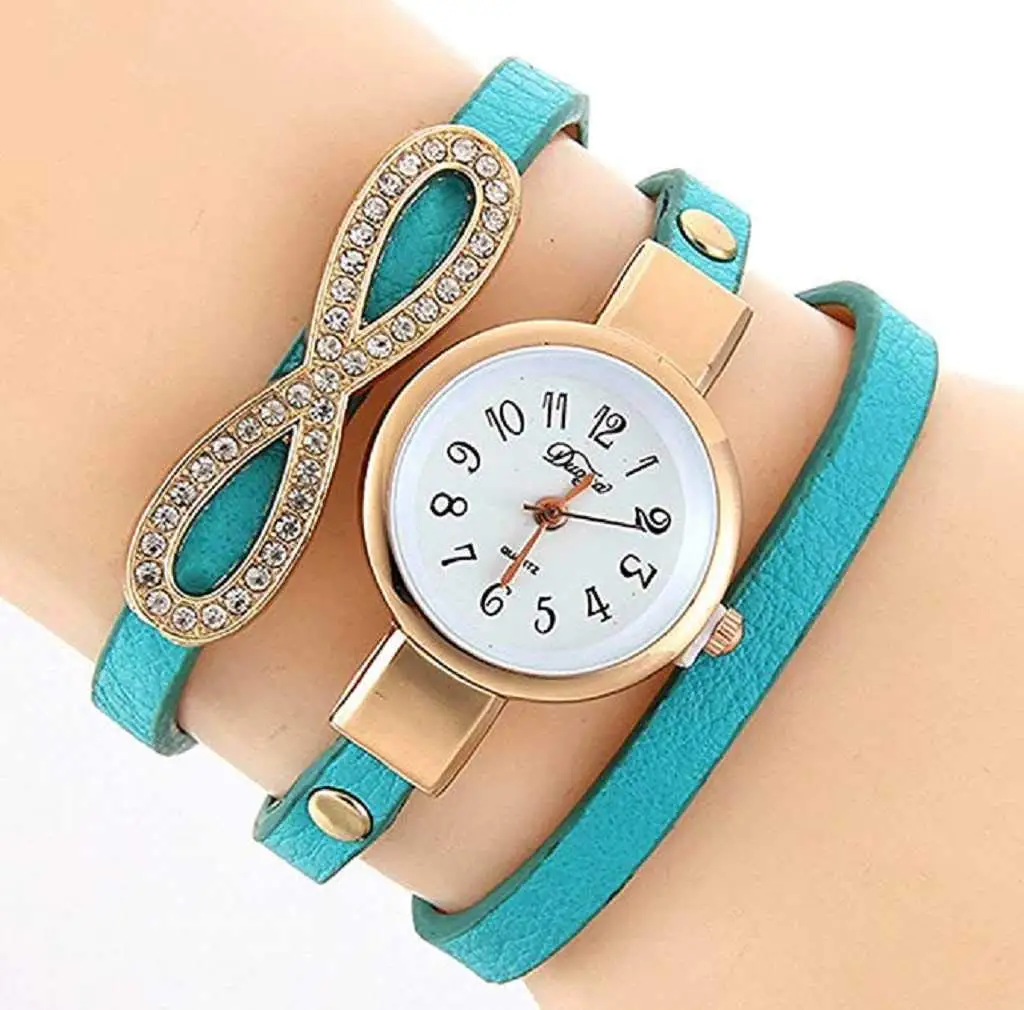 Clearance Sale! Womens Watches,ICHQ Womens Bracelet Watches on Sale Clearance 8 Pattern Lady Watches Female Watches Quartz Analog Leather Cheap Watches for Women (Sky Blue)