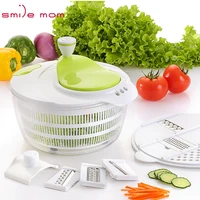 

Smile mom 4L Multifunctional 7 in 1 Salad Set Carrot Grater - Vegetable Slicer - Plastic Salad Spinner