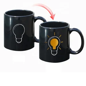 Image of Porcelain heat sensitive coffee color changing mug