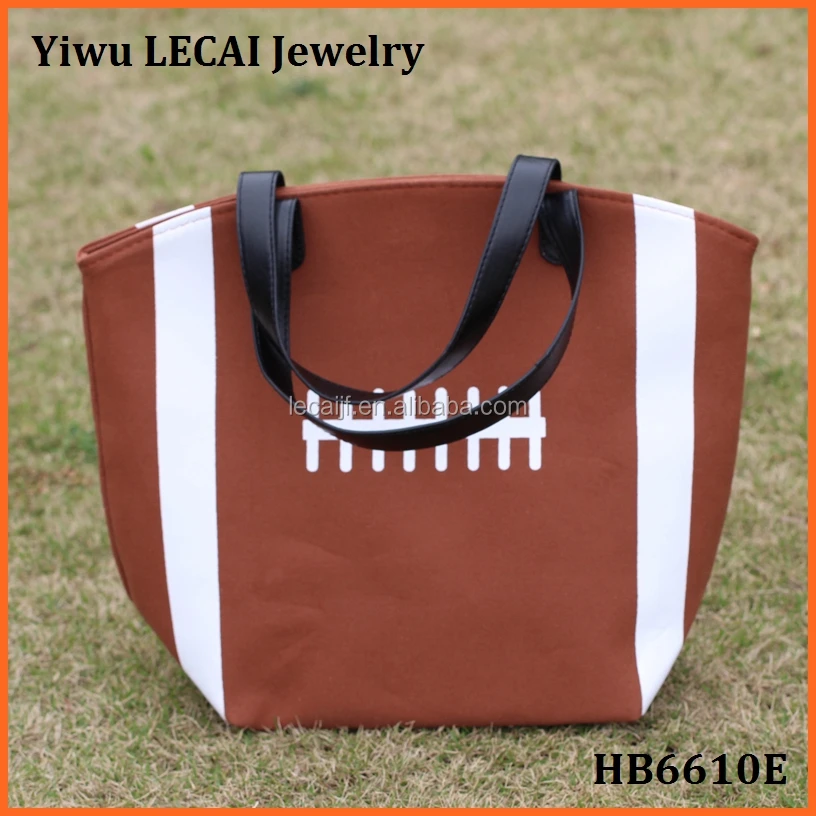 Personalized Large Brown Canvas Sports Canvas Football Tote Bags