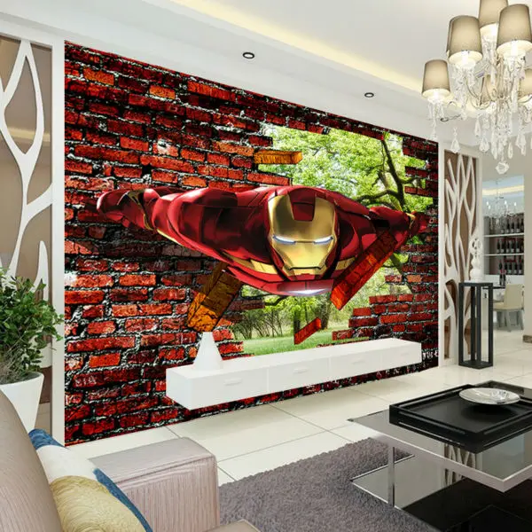 Iron Man Wallpaper Avengers Photo Custom Wall Murals Iron Man Wallpaper Avengers Photo Custom Wall Murals Kids Boys Bedroom Decor Superhero Movie Interior Design Trees