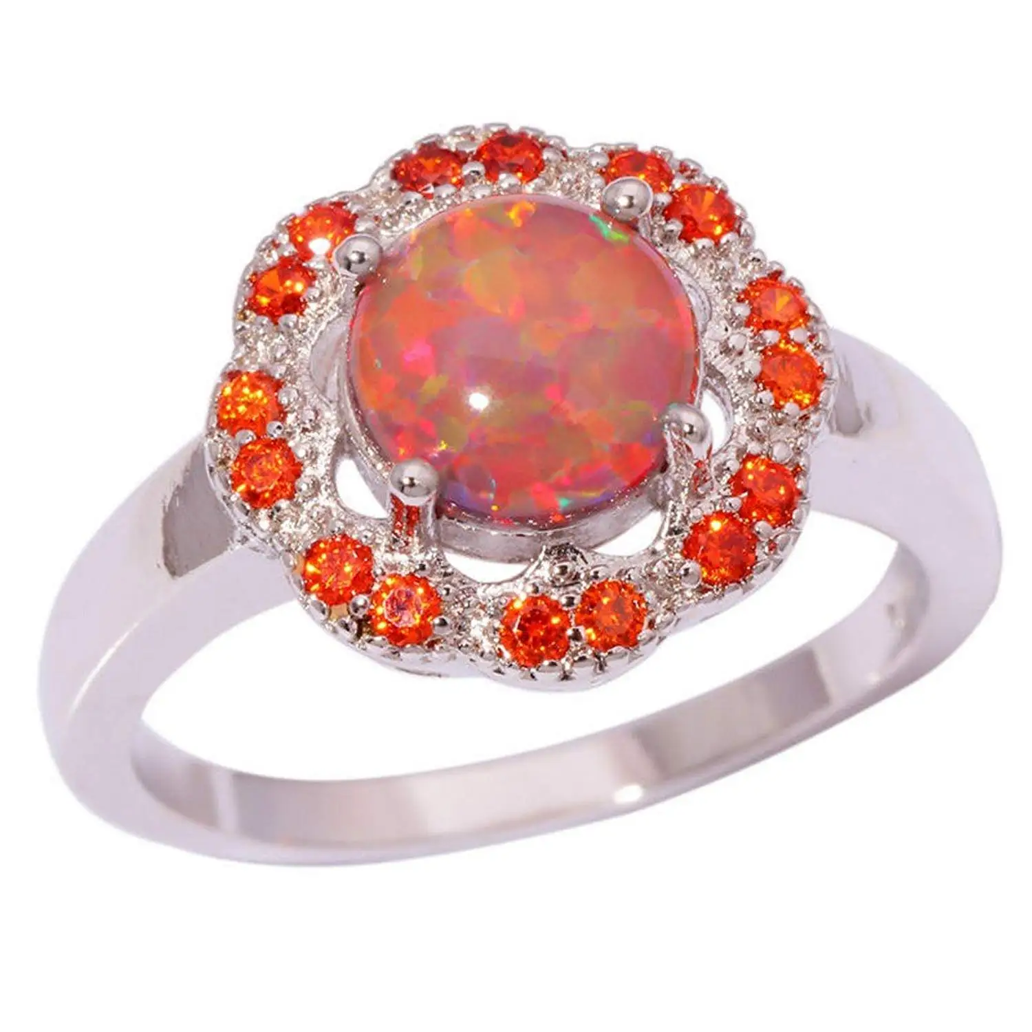 Buy PSRINGS Orange Fire Opal Orange Silver Rings