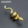 2018 Hottest Gold and Silver Snake Shape Real Hip Hop Jewelry Men's Diamond Ring
