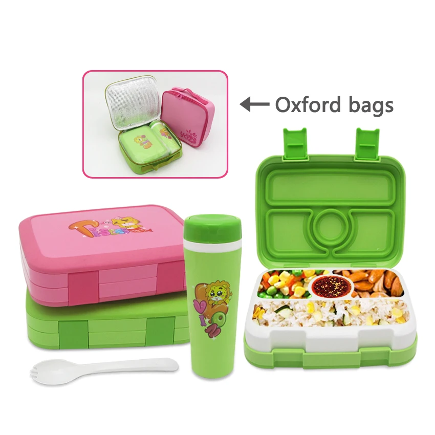 

7006 LeakProof Totally 4 Compartment Mini Lunch Box The Newest Nanbeixiang Brand, Sky blue;dark gray