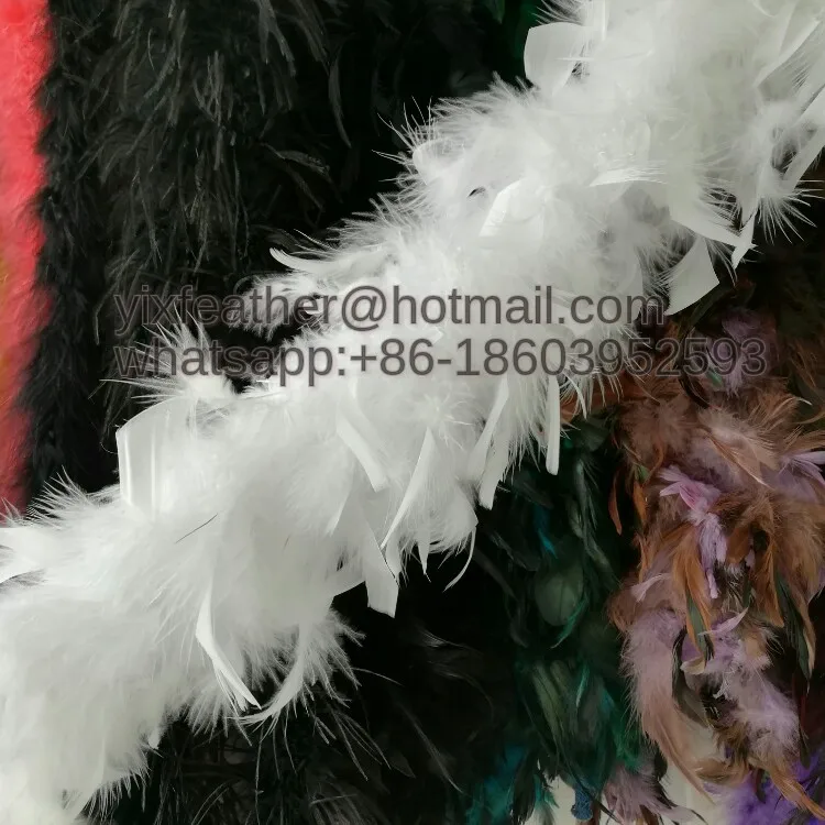 Cheap Wholesale Turkey Feather Boa Chandelle,Fluffy White Feathers Boa
