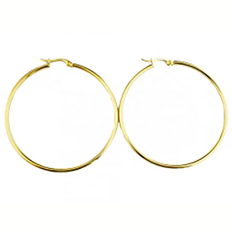 

Modalen Wholesale Fashion Custom Gold Stainless Steel Jewelry Big Large Hoop Earring, 18k gold earrings