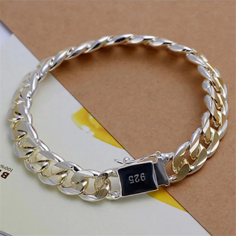 

Beautiful silver plating Classic Simple Design Bracelet For Men, Silver;gold