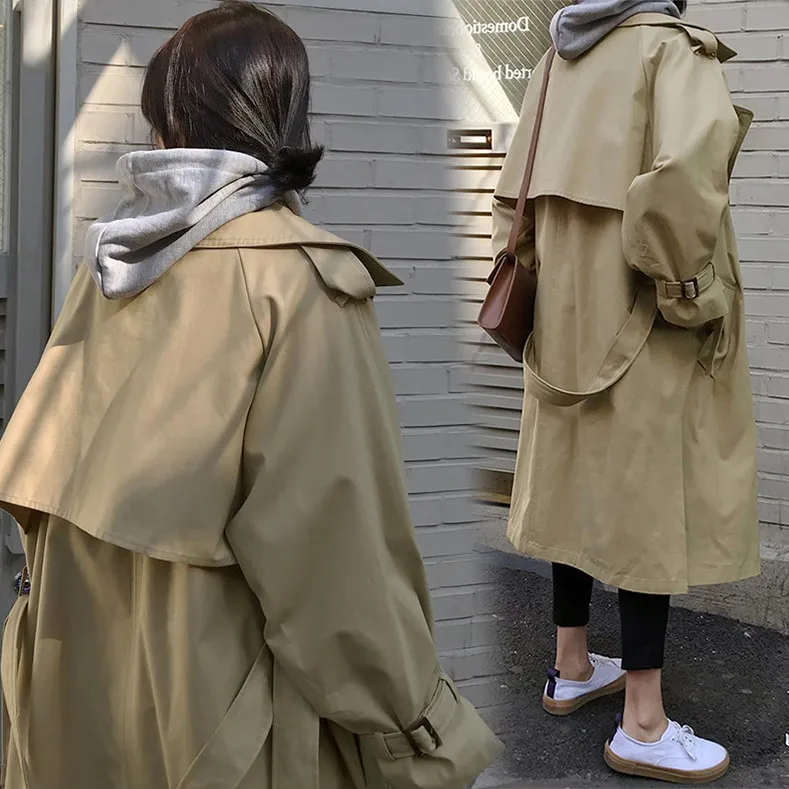 

sexy fashion Belt replacement Women ankle length trench coat high casual Loose overcoats