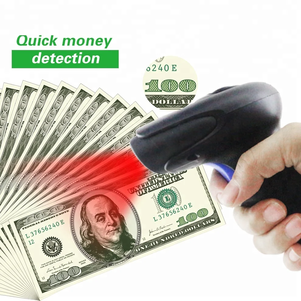 

1D Barcode Scanner for POS System with Money detector Function Handheld Document Scanner Wired 1D USB Cable Bar Code Reader, N/a