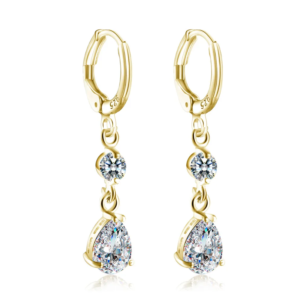 

2018 new drop-shaped zircon earrings fashion long earrings