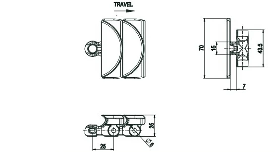 cadena transportadora flexible de mesa plana 1775 correa flexible de raspado Transportador Multiflex POM para transmisión de leche Cadena de separación cero