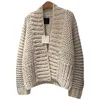 Korean woman long sleeves Knitting cardigan coat with double breasted buttons beading Women wool Cardigan Sweater