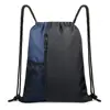 Drawstring Backpack Sports Gym Bag Large Size with Zipper and Water Bottle Mesh Pockets