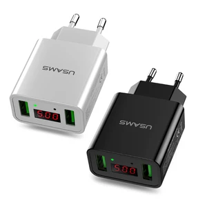 Dual USB LED Display Universal Travel Wall Charger