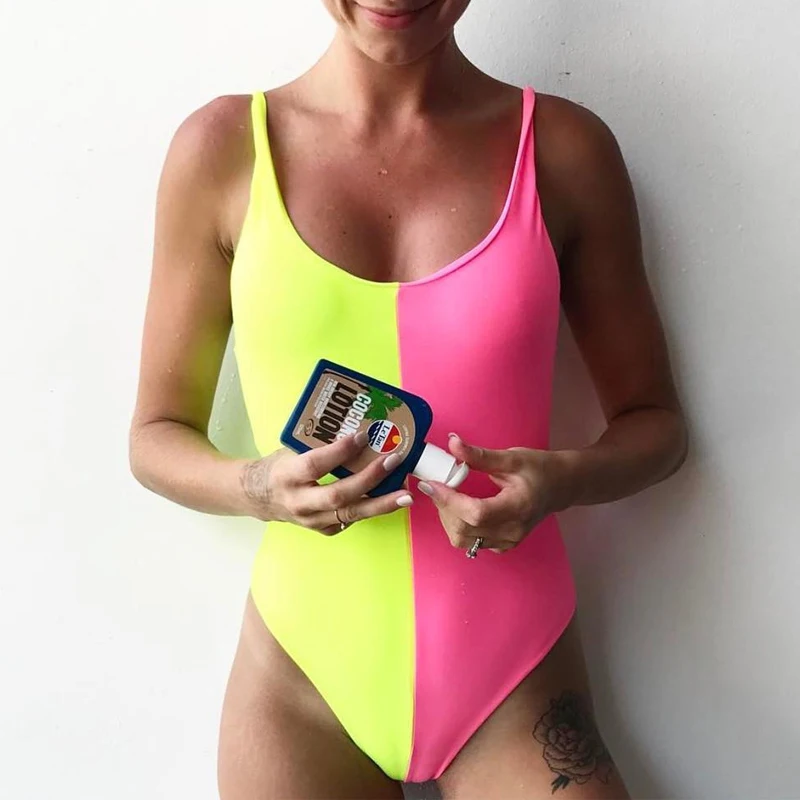 

2019 New Bathing Suit Sexy Woman Bikini Swimwear Women One Piece, White;red;purple;black;rose;apricot;blue;yellow