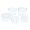 Free Sample empty round eye cream 2.5g 3g 5g 10g 15g 30g 20g 3ml 10ml 15ml 2.5ml 5ml PS clear plastic jar with plastic screw lid