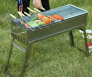 Image of bbq equipment manufacturer stainless steel greek cyprus charcoal skewer bbq grill