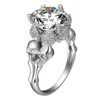 2018fashion jewelry platinum plated skull shape AAA zircon unisex party rings in stock wholesale