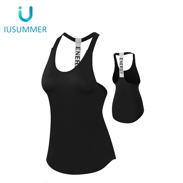 

Elastic Strap Sport Casual Loose Yoga Fitness Running Tank Tops Apparel in Stock Womens