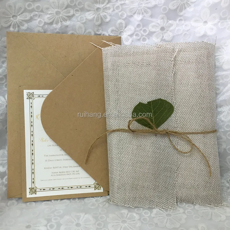 Rustic Country Vintage Burlap Wedding Invitation Cards Buy