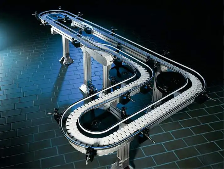 
Food Beverage Bottle Can Heavy Duty Flexible Plastic Top Plate Chain Slat Conveyor Modular Belt For Filling Abelling Machine 