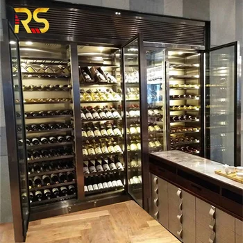 Restaurant Wine Cabinet Bar Wine Storage Modern Stainless Steel