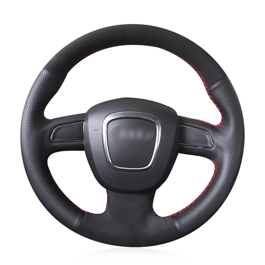 

Hand Sew PU Leather Soft Suede Steering Wheel Cover for Audi A3 A4 A5 A8 L Q7 RS 4 S4 S5 S6 S8