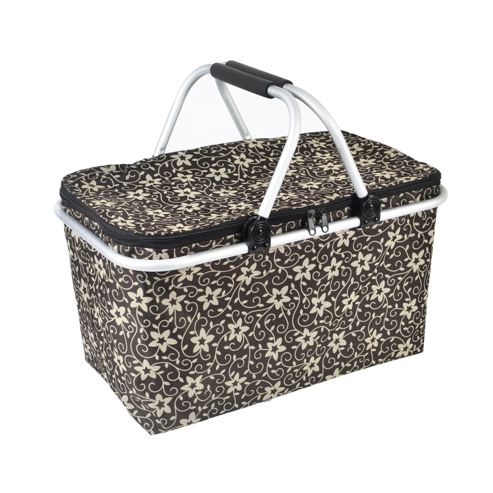 
Insulated food storage welcomed foldable picnic basket 