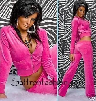 hot pink velour tracksuit