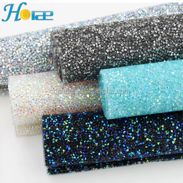 

Fashion AB color iron on cheap rhinestone trim resin beaded rhinestone sheet wa007