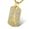 Alibaba Hot Sale Hip Hop Eiffel Tower Charm Jewellery Men Cz Gold Pendant Design