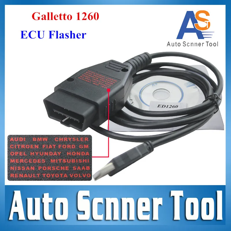 Бесплатная доставка OBD2 Galletto 1260 экю флэш-flasher EOBD / OBD2 / OBDII Galletto 1260 переназначить инструмента CN PAM экю чип тюнинг интерфейса