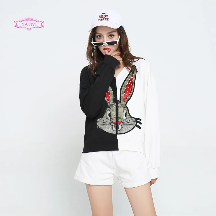 

2018 YATIVI COLLAR V NECK 2018 AUTUMN WOMEN SWEATSHIRT PULLOVER HOT SALE, Color