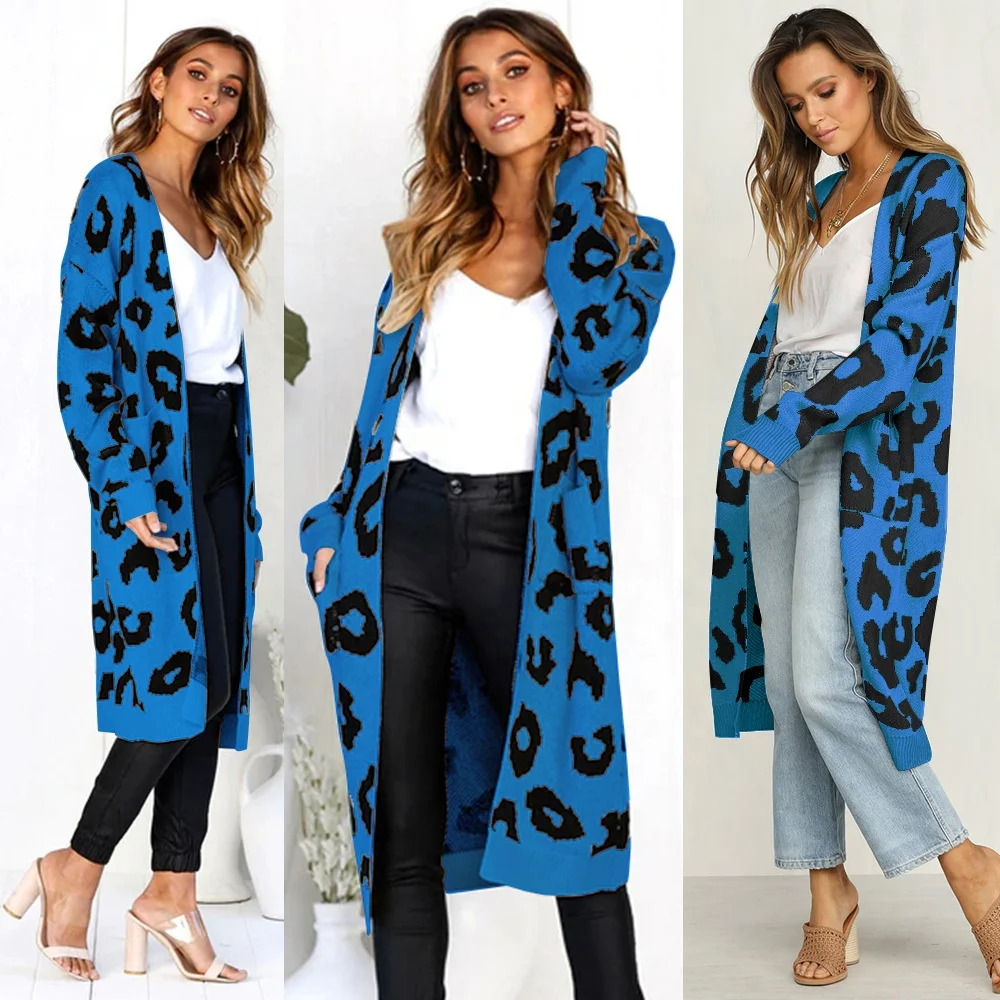 

Western style v neck women winter leopard print Cardigan 2019 stylish wish hot long sleeve female sweater coat pattern, Khaki;pink;yellow;red;purple;gray;black;coffee;blue