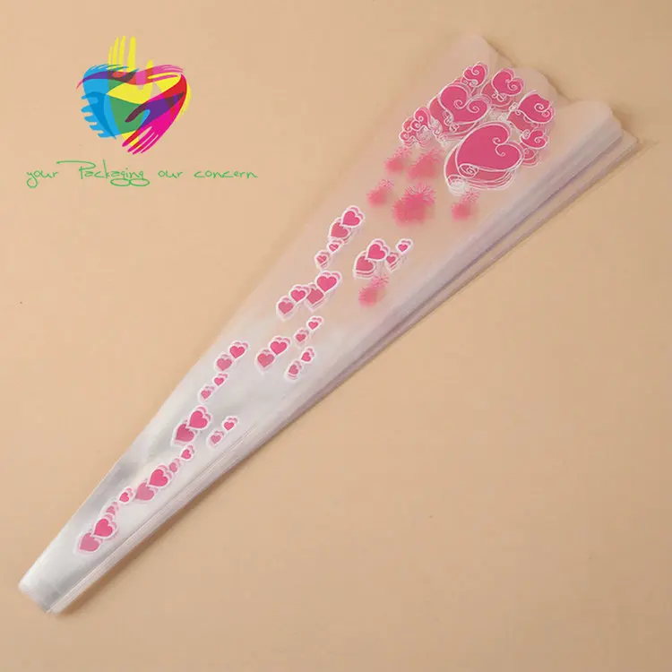 
Yiwu color imprineted color high transparence clear flower sleeve 