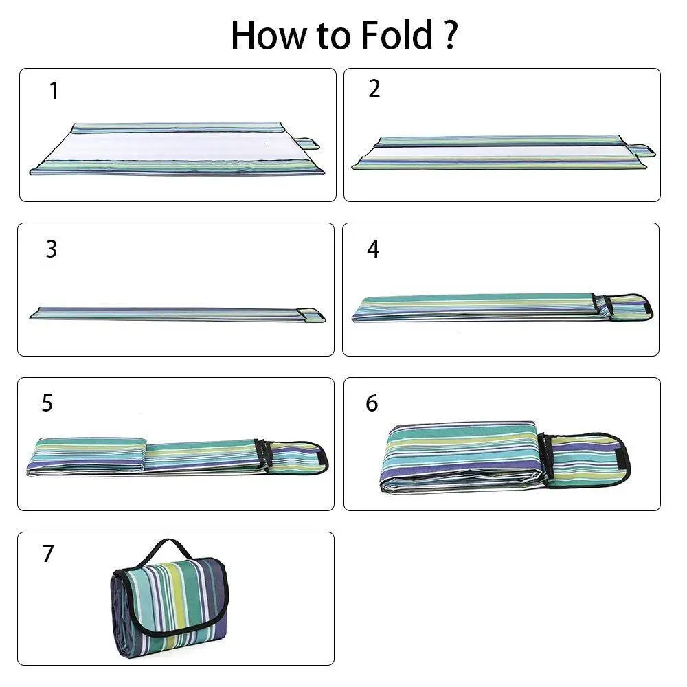 Printed Padded Recycled Waterproof Custom Picnic Blanket Folding Picnic