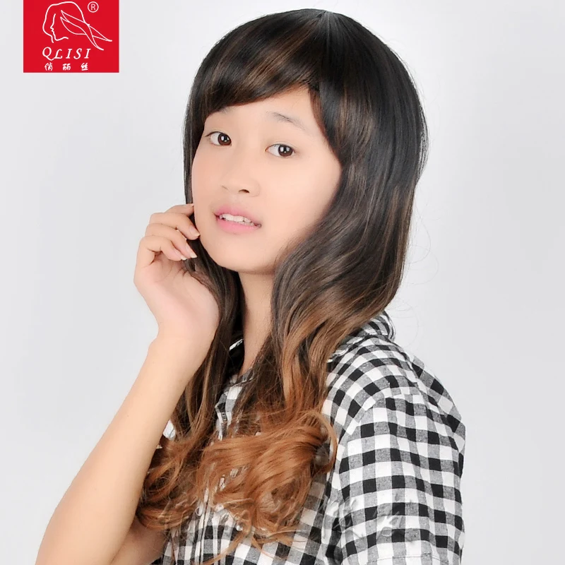 
human hair wigs factory provider ombre wave synthetic wig 