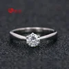 Classic 6 claw moissanite 925 silver proposal wedding diamond ring