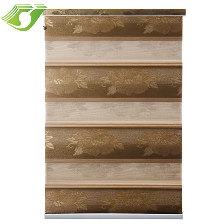 Luxury horizontal roller shade jacquard zebra blinds