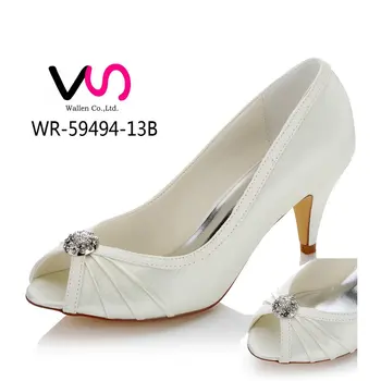 New Rhinestone Bridal Shoes Wedding Shoes In Dyeable Satin Shoes For