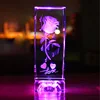 3D laser engraved Crystal glass block for wedding souvenir gifts