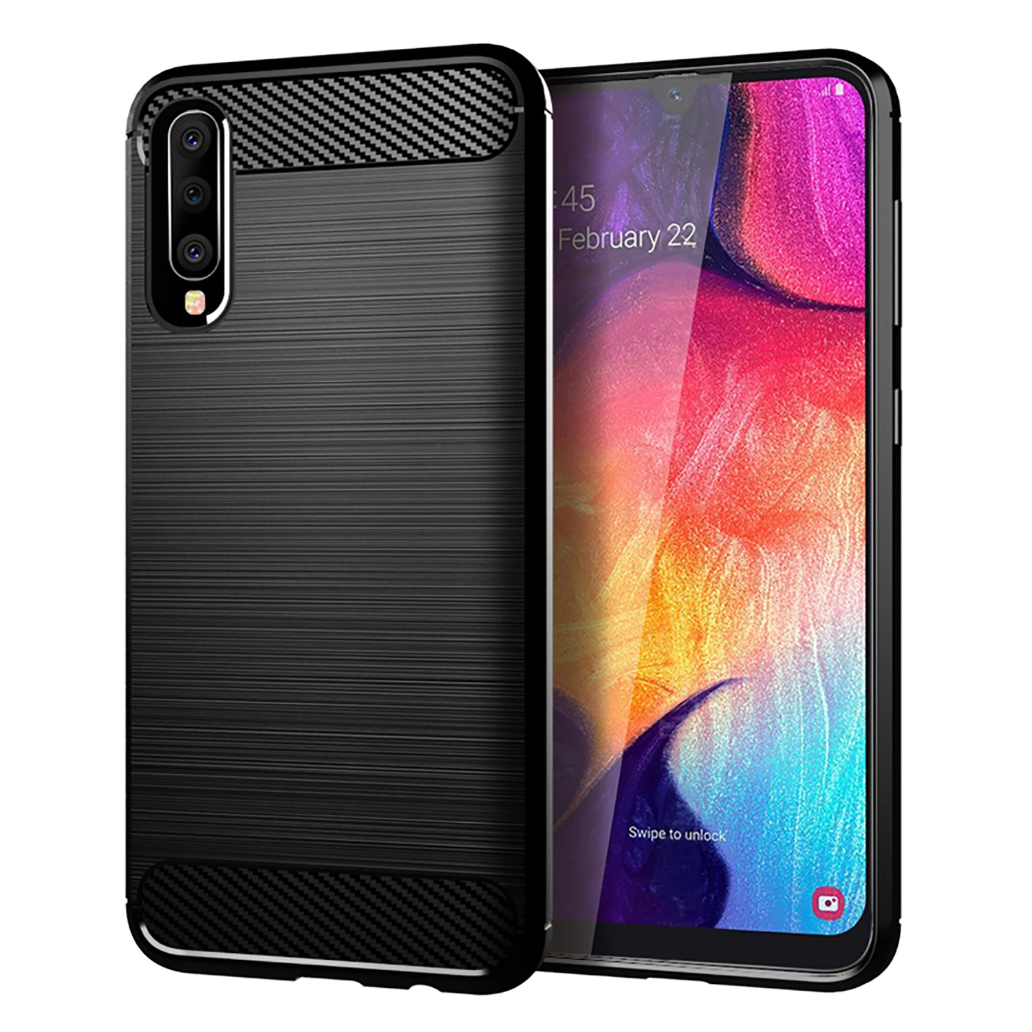 

Cheap Price New Design For Samsung Galaxy A10 A30 Case Anti-scraft Carbon Fiber TPU Silicon Mobile Phone Case For Samsung A50, 4 colors