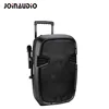 Portable trolley Speaker PA 15" 2-way DJ battery with VHF Wireless Microphones & Rechargeable Battery for US