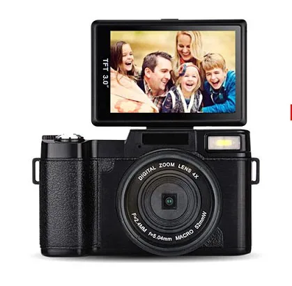 

30MP Digital Camera with 3 inch TFT 180 Degree Screen DSLR Wide Angle Telephoto Lens Camara Digital