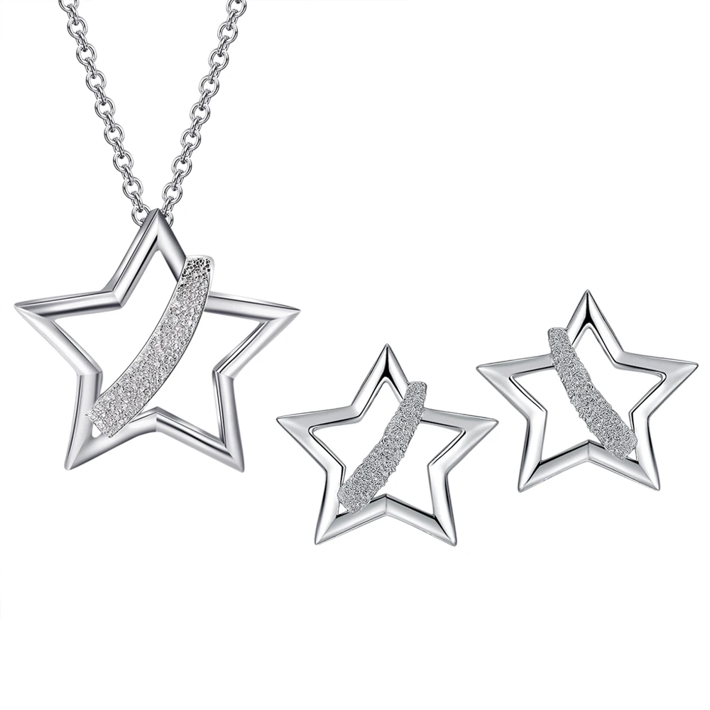 

Top Quality Fashion Star Shape Jewelry 925 Sterling Silver Indian Bridal Jewelry Wholesale Price Jewelry Set