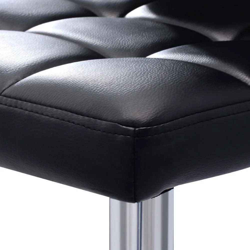 
Adjustable Bar Stools PU Leather Barstools Swivel Pub Chairs Black 